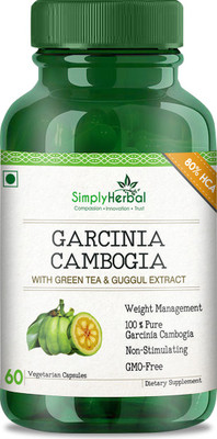 Simply Herbal Garcinia Cambogia 70%HCA +GreenTea +Guggul 800mg 60 no.s For Weight loss(60 No)
Simply Herbal Garcinia Cambogia 70%HCA +GreenTea +Guggul 800mg 60 no.s For Weight loss(60 No)