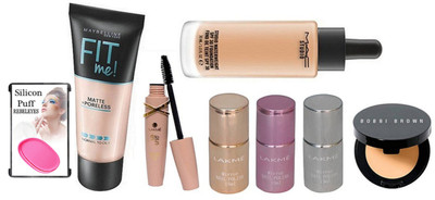 REBELEYES Silicon Puff & Mac Studio Water weight Foundation & Maybelline Fit Me Foundation Lakme 9 To 5 Mascara & Nail Polish Bobbi Broun Concealer(Set of 8) 
REBELEYES Silicon Puff & Mac Studio Water weight Foundation & Maybelline Fit Me Foundation Lakme 9 To 5 Mascara & Nail Polish Bobbi Broun Concealer(Set of 8)