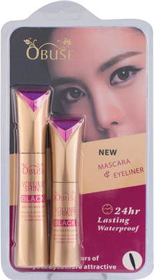 Obuse Mascara and Eyeliner 24 hours Long lasting waterproof combo(Set of 1)