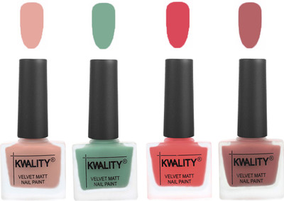 Kwality Premium Quality Dull Velvet Matte Nail Polish Flat Brush Exclusive Combo (2201201920 ) Salmon Pink,Mischievous Mint,Baby Pink,Dark Nude(Pack of 4)
Kwality Premium Quality Dull Velvet Matte Nail Polish Flat Brush Exclusive Combo (2201201920 ) Salmon Pink,Mischievous Mint,Baby Pink,Dark Nude(Pack of 4)