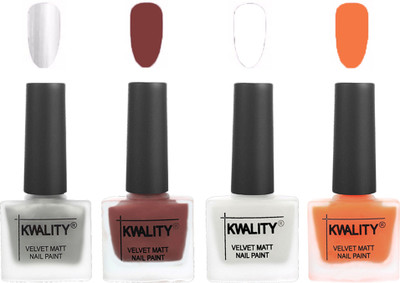Kwality Premium Quality Dull Velvet Matte Nail Polish Flat Brush Exclusive Combo (2201202079 ) Silver,Dark Tan,White,Peach(Pack of 4)
Kwality Premium Quality Dull Velvet Matte Nail Polish Flat Brush Exclusive Combo (2201202079 ) Silver,Dark Tan,White,Peach(Pack of 4)