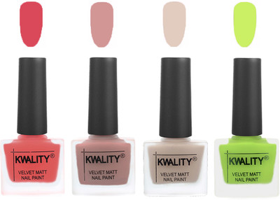 Kwality Premium Quality Dull Velvet Matte Nail Polish Flat Brush Exclusive Combo (2201201967 ) Baby Pink,Salmon,Light Beige,Light Lemon Green(Pack of 4)
Kwality Premium Quality Dull Velvet Matte Nail Polish Flat Brush Exclusive Combo (2201201967 ) Baby Pink,Salmon,Light Beige,Light Lemon Green(Pack of 4)