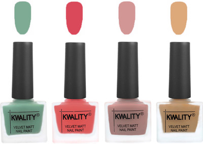 Kwality Premium Quality Dull Velvet Matte Nail Polish Flat Brush Exclusive Combo (2201201931 ) Mischievous Mint,Baby Pink,Salmon,Beige(Pack of 4)
Kwality Premium Quality Dull Velvet Matte Nail Polish Flat Brush Exclusive Combo (2201201931 ) Mischievous Mint,Baby Pink,Salmon,Beige(Pack of 4)
