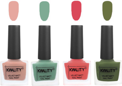 Kwality Premium Quality Dull Velvet Matte Nail Polish Flat Brush Exclusive Combo (2201201924 ) Salmon Pink,Mischievous Mint,Baby Pink,Olive Green(Pack of 4)
Kwality Premium Quality Dull Velvet Matte Nail Polish Flat Brush Exclusive Combo (2201201924 ) Salmon Pink,Mischievous Mint,Baby Pink,Olive Green(Pack of 4)