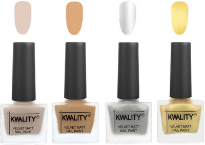 Kwality Premium Quality Dull Velvet Matte Nail Polish Flat Brush Exclusive Combo (2201202017 ) Light Beige,Beige,Silver,Golden(Pack of 4)
Kwality Premium Quality Dull Velvet Matte Nail Polish Flat Brush Exclusive Combo (2201202017 ) Light Beige,Beige,Silver,Golden(Pack of 4)