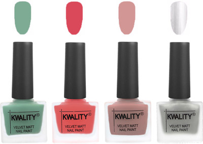 Kwality Premium Quality Dull Velvet Matte Nail Polish Flat Brush Exclusive Combo (2201201932 ) Mischievous Mint,Baby Pink,Salmon,Silver(Pack of 4)
Kwality Premium Quality Dull Velvet Matte Nail Polish Flat Brush Exclusive Combo (2201201932 ) Mischievous Mint,Baby Pink,Salmon,Silver(Pack of 4)