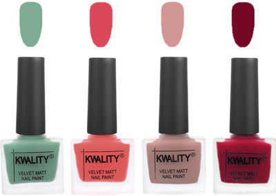 Kwality Premium Quality Dull Velvet Matte Nail Polish Flat Brush Exclusive Combo (2201201951 ) Mischievous Mint,Baby Pink,Salmon,Berry(Pack of 4)
Kwality Premium Quality Dull Velvet Matte Nail Polish Flat Brush Exclusive Combo (2201201951 ) Mischievous Mint,Baby Pink,Salmon,Berry(Pack of 4)