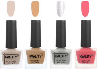 Kwality Premium Quality Dull Velvet Matte Nail Polish Flat Brush Exclusive Combo (2201202022 ) Light Beige,Beige,Silver,Frozen Pink(Pack of 4)
Kwality Premium Quality Dull Velvet Matte Nail Polish Flat Brush Exclusive Combo (2201202022 ) Light Beige,Beige,Silver,Frozen Pink(Pack of 4)