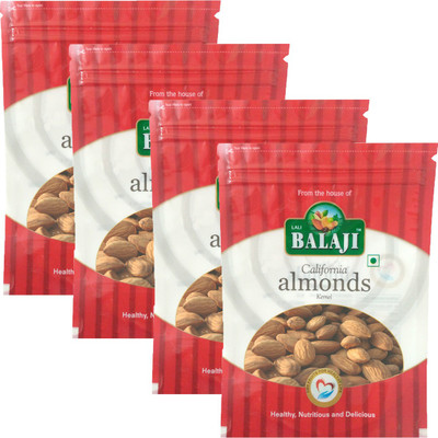 Balaji Calfornia Almonds regular 200 Pack Of 4 Almonds(800 g, Pouch)