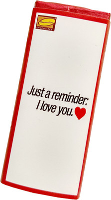 Innovative Valentine Chocolate with JUST A REMINDER I LOVE YOU quote Bars(55 g)
Innovative Valentine Chocolate with JUST A REMINDER I LOVE YOU quote Bars(55 g)