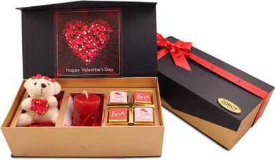 Zoroy Luxury Chocolate Valentines day Combo box of chocolates, candle and cuddly teddy Fudges(40 g)
Zoroy Luxury Chocolate Valentines day Combo box of chocolates, candle and cuddly teddy Fudges(40 g)