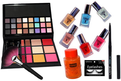 catherine Eyelashes, Mac Makeup Palette, Nail Paint- 6, Nail Paint Remover, Lakme Eyeconic Eyeliner With Makeup Brush(Set of 11)
catherine Eyelashes, Mac Makeup Palette, Nail Paint- 6, Nail Paint Remover, Lakme Eyeconic Eyeliner With Makeup Brush(Set of 11)