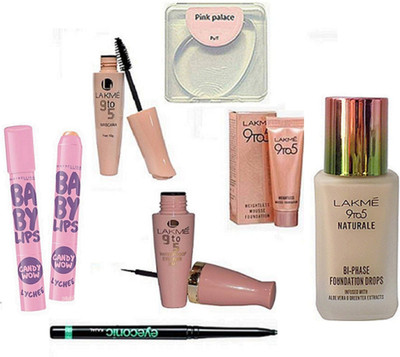 pink palace Siliocn puff, Lakme 9to5 naturale foundation, weightless mousse foundation, eyeliner , mascara, eyeconic kajal,maybelline candy wow lipbalm(Set of 7)
pink palace Siliocn puff, Lakme 9to5 naturale foundation, weightless mousse foundation, eyeliner , mascara, eyeconic kajal,maybelline candy wow lipbalm(Set of 7)