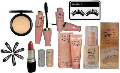 ISABELLA eyelashes,lakme 9to5 eyeliner,mascara,9to5 matte foundation,mousse foundation,matte finish lipstick,nail paint pack of 2,studio fix compact,hair clip pack of7(Set of 16)
ISABELLA eyelashes,lakme 9to5 eyeliner,mascara,9to5 matte foundation,mousse foundation,matte finish lipstick,nail paint pack of 2,studio fix compact,hair clip pack of7(Set of 16)