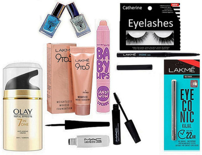 catherine Eyelashes, Mac Eyeliner & Mascara, Nail Paint, Lakme Eyeconic Kajal, Eyeliner, 9to5 Mousse Foundation, Olay Cream, Maybelline Lip Balm(Set of 10)
catherine Eyelashes, Mac Eyeliner & Mascara, Nail Paint, Lakme Eyeconic Kajal, Eyeliner, 9to5 Mousse Foundation, Olay Cream, Maybelline Lip Balm(Set of 10)