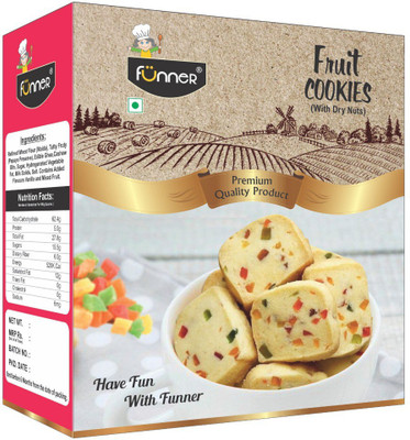 FUNNER COOKIES FRUIT 200g 2 Packet(400 g, Pack of 2)
