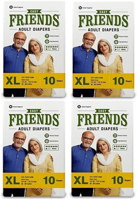 Friends Easy Adult Diaper Set of 4 Packs for Waist size 48-60 inches Adult Diapers - XL(40 Pieces)
Friends Easy Adult Diaper Set of 4 Packs for Waist size 48-60 inches Adult Diapers - XL(40 Pieces)