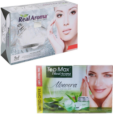 Real Aroma Silver & Aloe Vera Facial Kit 620 g(Set of 2)