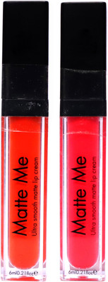 Butter Lips Professional Matte Me Lip Gloss(Light Orange, Brink Pink)