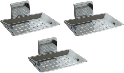 Pargti Jet Soap Dish-Combo pack of 3(Silver)