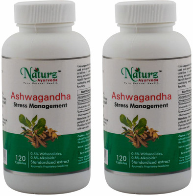 Naturz Ayurveda Ashwagandha 120 capsules - Pack of 2(240 No)