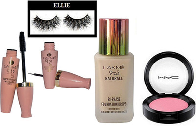 Ellie Eyelashes, Pink Blusher, Natueale BI-PHASE Foundation, Waterproof Eyeliner & Mascara(Set of 5)
Ellie Eyelashes, Pink Blusher, Natueale BI-PHASE Foundation, Waterproof Eyeliner & Mascara(Set of 5)
