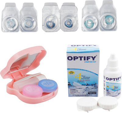 Optify Combo Pack Monthly Color Contact Lens With Travel Kit Monthly Contact Lens(1, Light Blue-Blue-Aqua, Pack of 3)
Optify Combo Pack Monthly Color Contact Lens With Travel Kit Monthly Contact Lens(1, Light Blue-Blue-Aqua, Pack of 3)