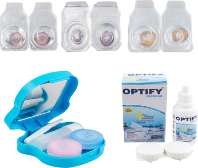 Optify Combo Pack Monthly Color Contact Lens With Travel Kit Monthly Contact Lens(1, Pink-Violet-Honey, Pack of 3)
Optify Combo Pack Monthly Color Contact Lens With Travel Kit Monthly Contact Lens(1, Pink-Violet-Honey, Pack of 3)