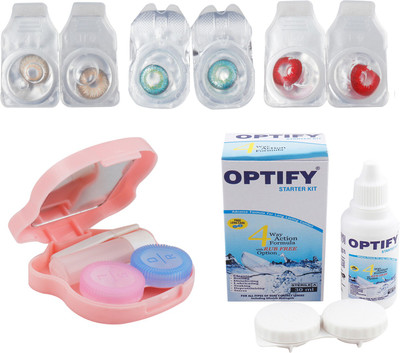 Optify Combo Pack Monthly Color Contact Lens With Travel Kit Monthly Contact Lens(1, Brown-Green Turquoise-Red, Pack of 3)
Optify Combo Pack Monthly Color Contact Lens With Travel Kit Monthly Contact Lens(1, Brown-Green Turquoise-Red, Pack of 3)