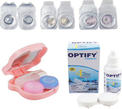 Optify Combo Pack Monthly Color Contact Lens With Travel Kit Monthly Contact Lens(1, Sea Blue-Grey-Violet, Pack of 3)
Optify Combo Pack Monthly Color Contact Lens With Travel Kit Monthly Contact Lens(1, Sea Blue-Grey-Violet, Pack of 3)