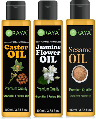 ORAYA 100% Organic Castor Oil And Jasmine( Chameli) , Sesame Oil For Hair Growth-(100ml)-Pack of-3-Bottle-(300ml)Combo Hair Oil(300 ml)
ORAYA 100% Organic Castor Oil And Jasmine( Chameli) , Sesame Oil For Hair Growth-(100ml)-Pack of-3-Bottle-(300ml)Combo Hair Oil(300 ml)