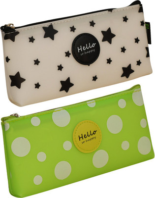 Minaar Stationery (Pencil) Pouch White + Green Polka Print Silicon Pouch Art EVA Pencil Boxes(Set of 2, Light Green, White) 
Minaar Stationery (Pencil) Pouch White + Green Polka Print Silicon Pouch Art EVA Pencil Boxes(Set of 2, Light Green, White)
