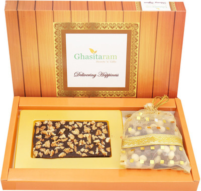 Ghasitaram Gifts Special Chocolates- Walnut Chocolate Bark Small with Nutties Bars(Pack of 2, 220 g)
Ghasitaram Gifts Special Chocolates- Walnut Chocolate Bark Small with Nutties Bars(Pack of 2, 220 g)