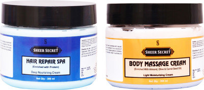 SHEER SECRET HAIR REPAIR SPA 300ML and BODY CREAM 300ML(Set of 2)