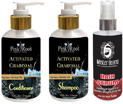 Pink Root Activated Charcoal Shampoo, Conditioner with Mister Beard Hair Serum(Set of 3)
Pink Root Activated Charcoal Shampoo, Conditioner with Mister Beard Hair Serum(Set of 3)