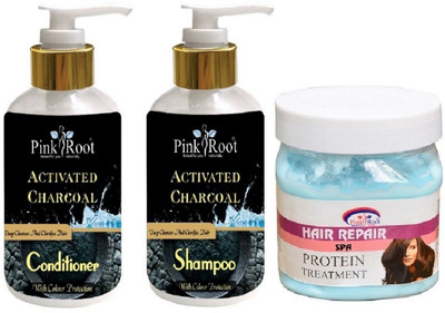 Pink Root Activated Charcoal Shampoo, Conditioner with Hair Repair Spa(Set of 3)
Pink Root Activated Charcoal Shampoo, Conditioner with Hair Repair Spa(Set of 3)