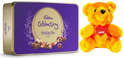 Cadbury - Valentine Gift Combo with Celebrations Rich Dry Fruit Chocolate Gift Box, 177g & A Beautifull Teddy Combo(2)
Cadbury - Valentine Gift Combo with Celebrations Rich Dry Fruit Chocolate Gift Box, 177g & A Beautifull Teddy Combo(2)