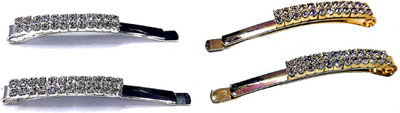 Proplady Party Combo (Set of 4) Stylish Zircons Stud Golden & Silver Hair Pins for Girls & Women|Wedding Hair Accessories|Latest Hair Hair Pin, Hair Clip, Tic Tac Clip, Hair Accessory Set(Silver, Gold)
Proplady Party Combo (Set of 4) Stylish Zircons Stud Golden & Silver Hair Pins for Girls & Women|Wedding Hair Accessories|Latest Hair Hair Pin, Hair Clip, Tic Tac Clip, Hair Accessory Set(Silver, Gold)
