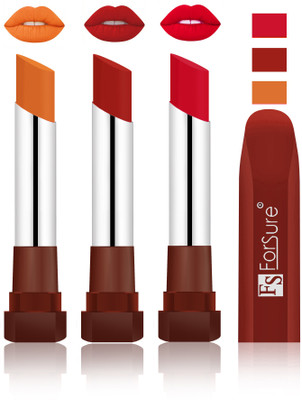 Forsure Brick Nude, Brown, Red Velvet Matte Lipsticks(Brick Nude, Brown, Red)