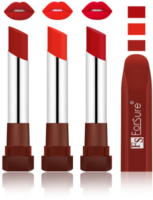 Forsure Brown, Beach Nude, Bright Red Velvet Matte Lipsticks(Brown, Beach Nude, Bright Red)