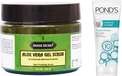 Sheer Secret Aloe Vera Scrub 300ml and Pond's Pimple Clear Face Wash 100ml(Set of 2)
Sheer Secret Aloe Vera Scrub 300ml and Pond's Pimple Clear Face Wash 100ml(Set of 2)