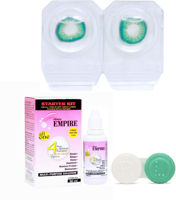 Choice Empire Dark Green Colored Contact Lens 1 Pair with case and solution (0 Power) Monthly Contact Lens(0, Dark Green, Pack of 3)
Choice Empire Dark Green Colored Contact Lens 1 Pair with case and solution (0 Power) Monthly Contact Lens(0, Dark Green, Pack of 3)