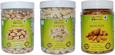Veg E Wagon Almonds Regular,Cashew XXL BOLD&Pista Whole Premium(250gm each) Almonds, Pistachios, Cashews(750 g, Plastic Bottle)
Veg E Wagon Almonds Regular,Cashew XXL BOLD&Pista Whole Premium(250gm each) Almonds, Pistachios, Cashews(750 g, Plastic Bottle)