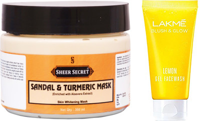 Sheer Secret Sandal & Turmeric Mask 300ml and Blush & Glow Lemon Gel Face Wash 100ml(Set of 2)
Sheer Secret Sandal & Turmeric Mask 300ml and Blush & Glow Lemon Gel Face Wash 100ml(Set of 2)