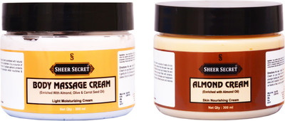 SHEER SECRET BODY CREAM 300ML and ALMOND CREAM 300ML(Set of 2)