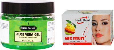 Sheer Secret Aloe Vera Gel 300ml and Pink Root Mix Fruit Bleach 50g(Set of 2)
Sheer Secret Aloe Vera Gel 300ml and Pink Root Mix Fruit Bleach 50g(Set of 2)