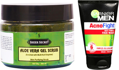 Sheer Secret Aloe Vera Scrub 300ml and Garnier Men Acno Fight Face Wash 100ml(Set of 2)
Sheer Secret Aloe Vera Scrub 300ml and Garnier Men Acno Fight Face Wash 100ml(Set of 2)