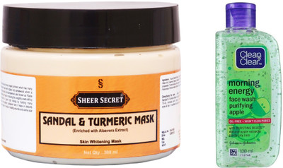 Sheer Secret Sandal & Turmeric Mask 300ml and Morning Energy Apple Face Wash 100ml(Set of 2)
Sheer Secret Sandal & Turmeric Mask 300ml and Morning Energy Apple Face Wash 100ml(Set of 2)