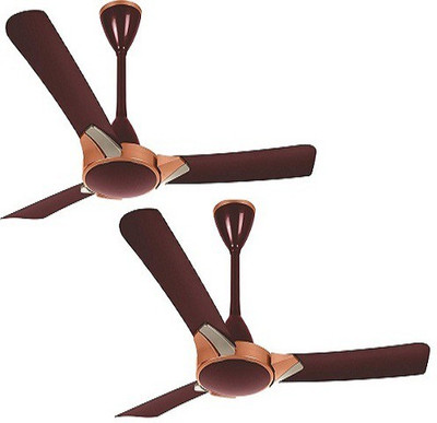 Luminous Copter Pack-2 3 Blade Ceiling Fan(Espresso Copper, Pack of 2), Silver