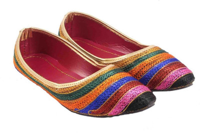 Sanaya Girls Slip on Jutis(Multicolor